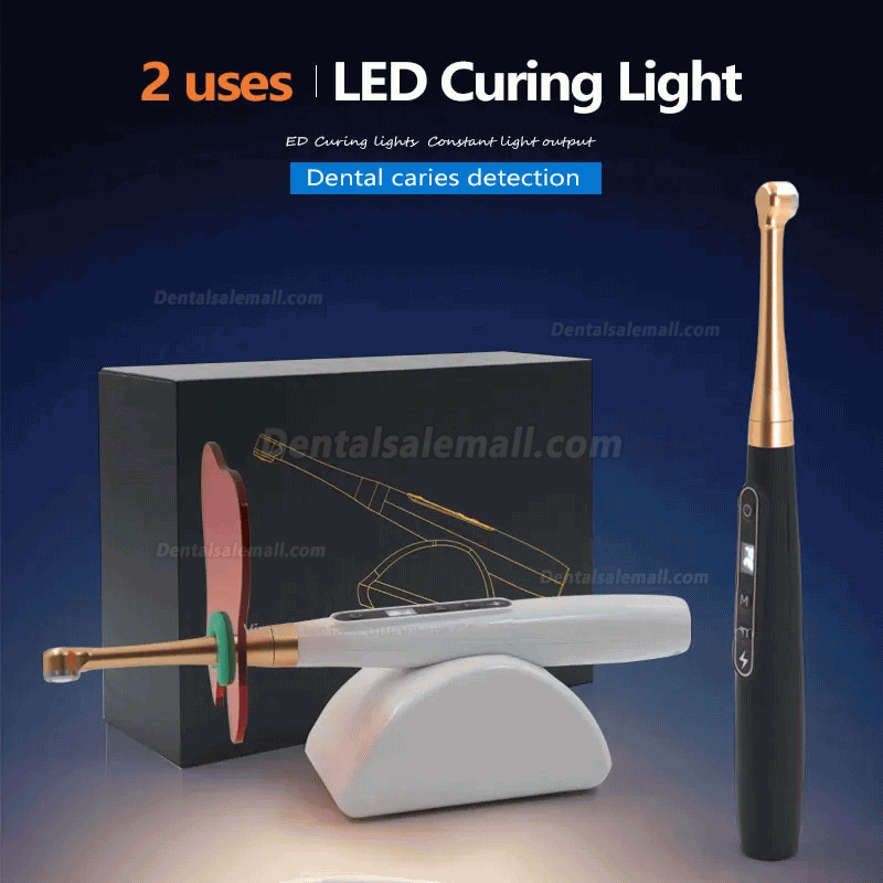 Dental Wireless 1 Second LED Curing Light with Caries Detection Detector 6 Modes 1800MW/CM2